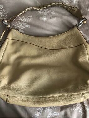 Jil Sander Leather Shoulder Hobo Bag in Light Beige